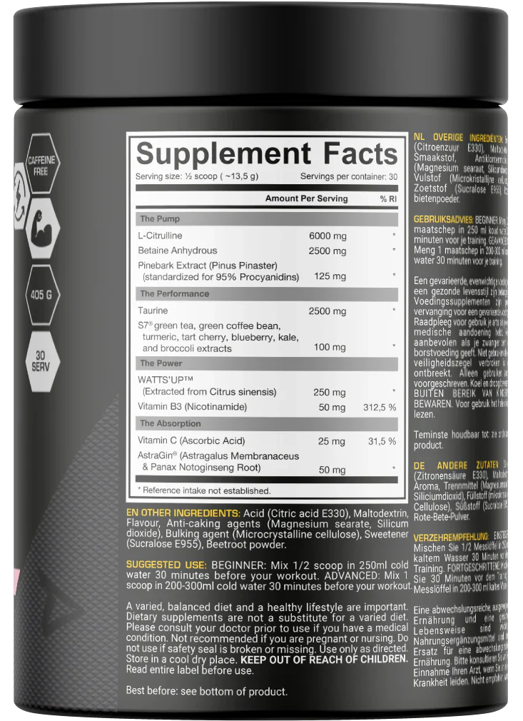 Dedicated Nutrition Unstoppable Pump - 405 g Tropical