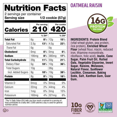 Lenny & Larry's The Complete Cookie - 12 x 113 g Oatmeal Raisin