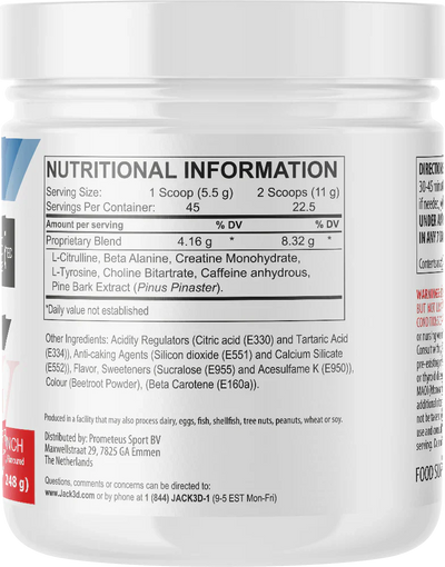 Jack3d Advanced Pre-workout Raspberry Lemonade