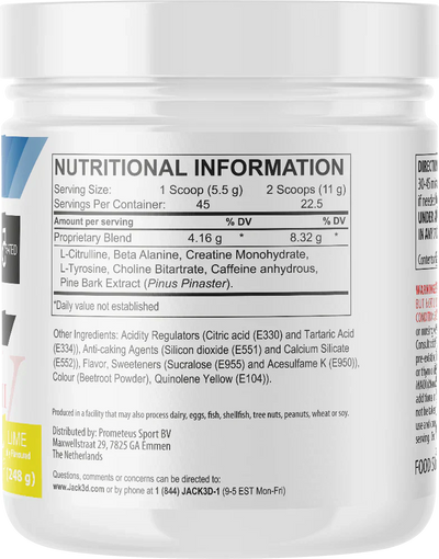Jack3d Advanced Pre-workout Lemon Lime