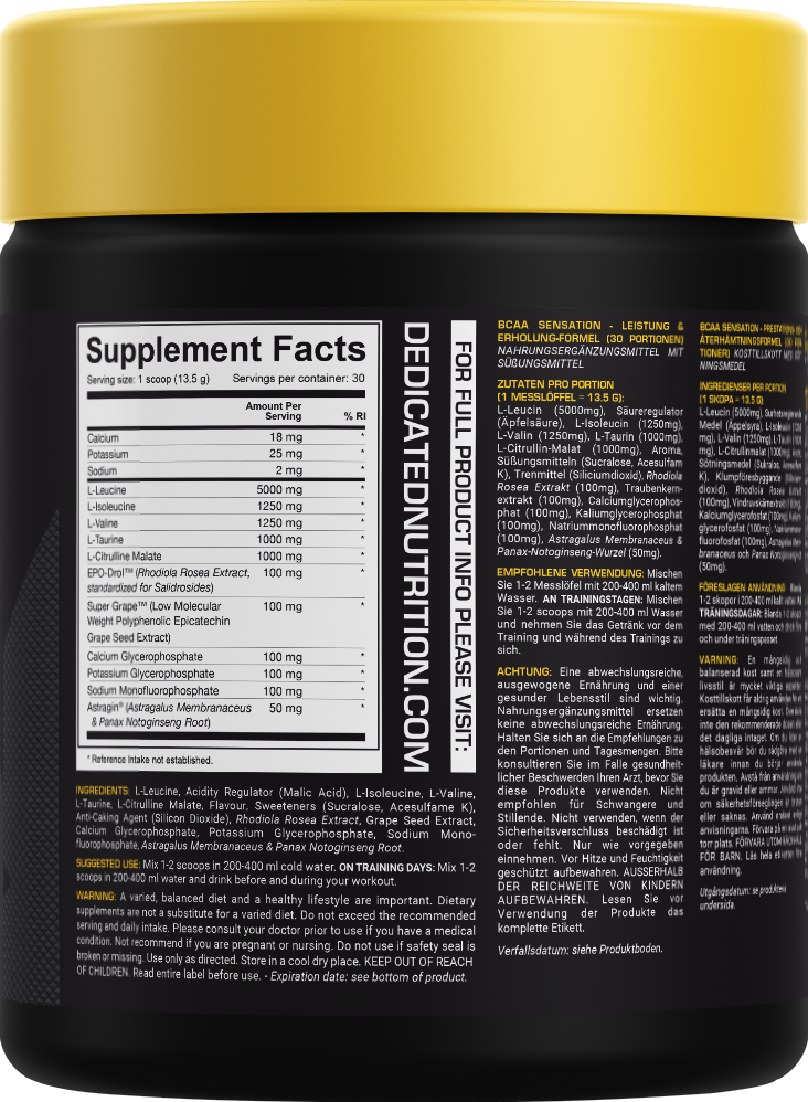 Dedicated Nutrition BCAA Sensation - 30 servings Sour Candy Chews