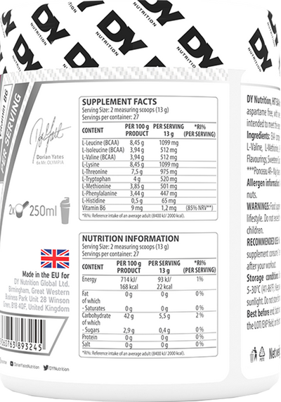 Dorian Yates Nutrition HIT EAA Amino - 360 g Cola