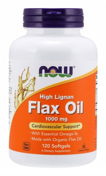 NOW Foods NOW1780 High Lignan Flax Oil Organic - 120 softgels