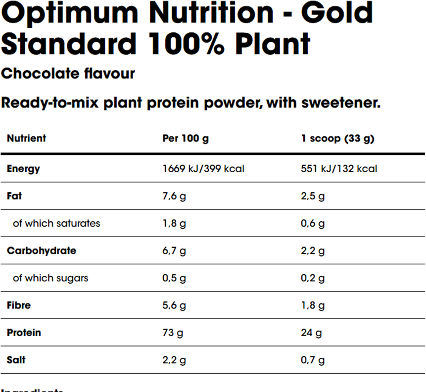 Optimum Nutrition Gold Standard 100% Plant Protein - 684 g Vanilla