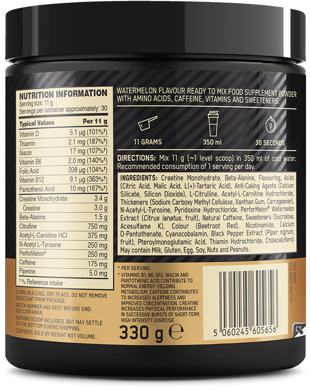 Optimum Nutrition Gold Standard Pre-Workout - 330 g Watermelon