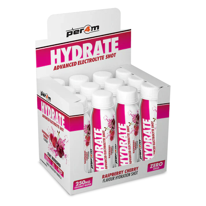 PER4M Hydrate Advanced Electrolyte Shot - 12 x 100 ml Raspberry Cherry