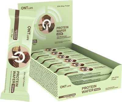 QNT Vegan Protein Wafer - 12 x 35 g - Hazelnut