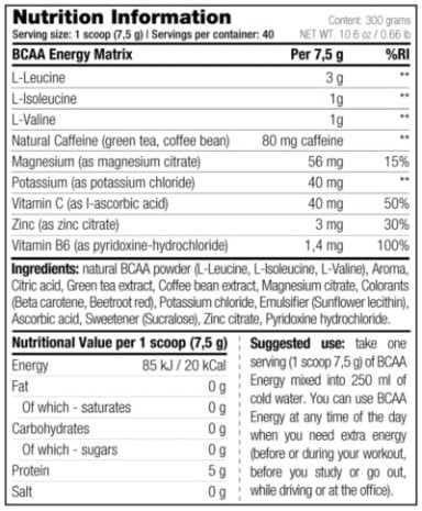 Stacker2 BCAA Energy - 300 g Lemon Lime